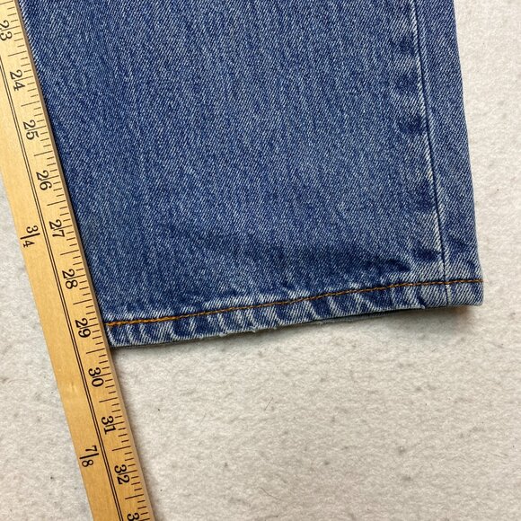 Levis 505 Jeans Mens 38 Blue Denim Straight Leg Medium Washed - Picture 7 of 11